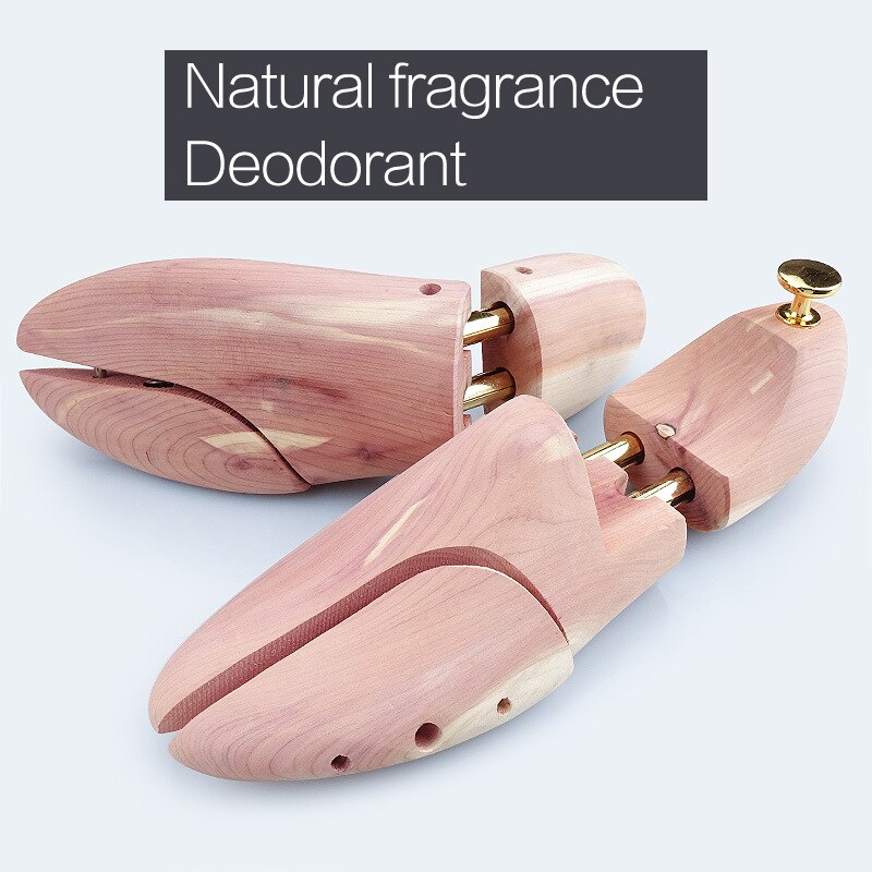1 Pair Twin Tube Red Cedar Wood Adjustable Shoe Shaper Men's and Women's Shoe Tree Stretcher Keeper Anti-wrinkle