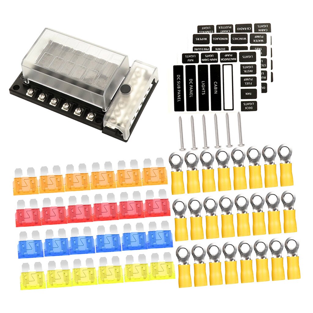 12 Way Car Marine Waterproof Fuse Box Block Holder with LED Indicator 12V-32V