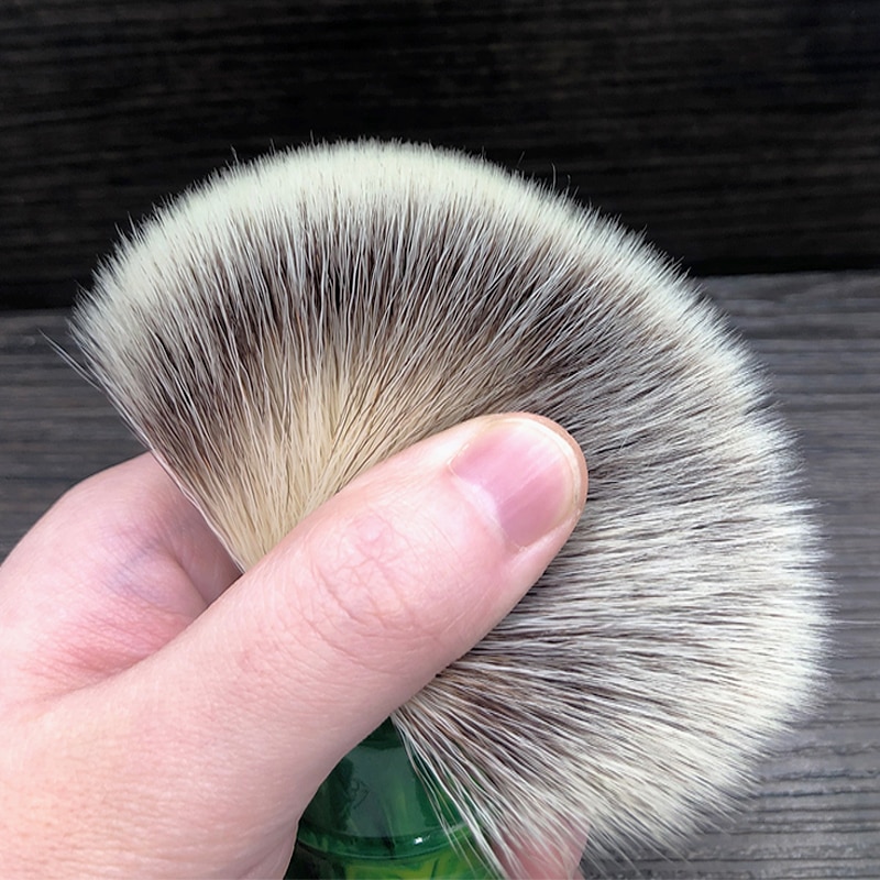 dscosmetic 24mm 26mm soft synthetic hair knots green resin handle Men's Shaving Brush