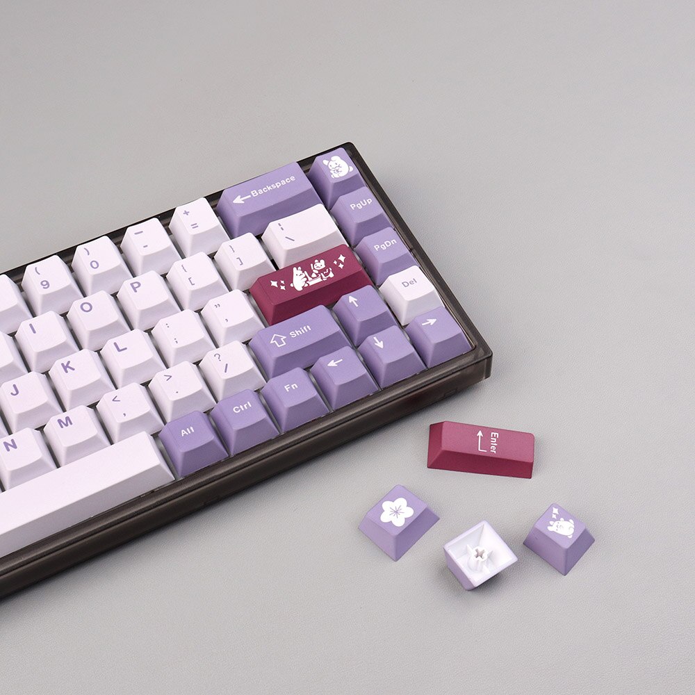 Gmk tuzi keycaps 138 keys cherry profile pbt dye-sub keycaps för mx switch mekaniskt tangentbord lila serie key caps