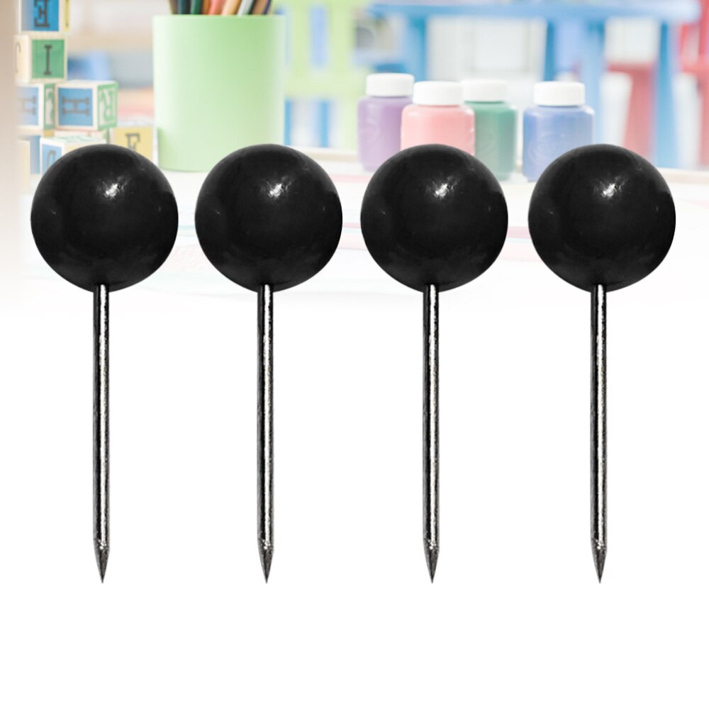 100Pcs Push Pins Round Ball Head Map Tacks with Stainless Point for Office Home Crafts DIY Marking (Red)