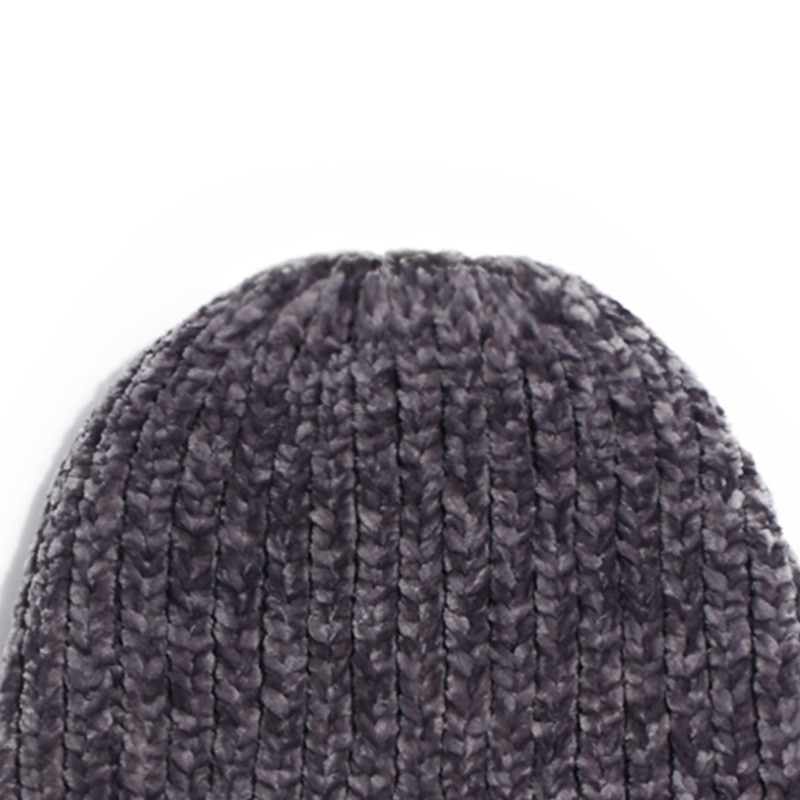 Bonnet épais en maille Chenille pour l&#39;hiver, mignon, décontracté, couleur unie, Skullies, Ski