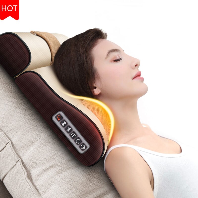 Infrarood Verwarming Nek Schouder Terug Body Elektrische Massage Kussen Shiatsu Apparaat Cervicale Gezondheid Hoofd Massage Kussen