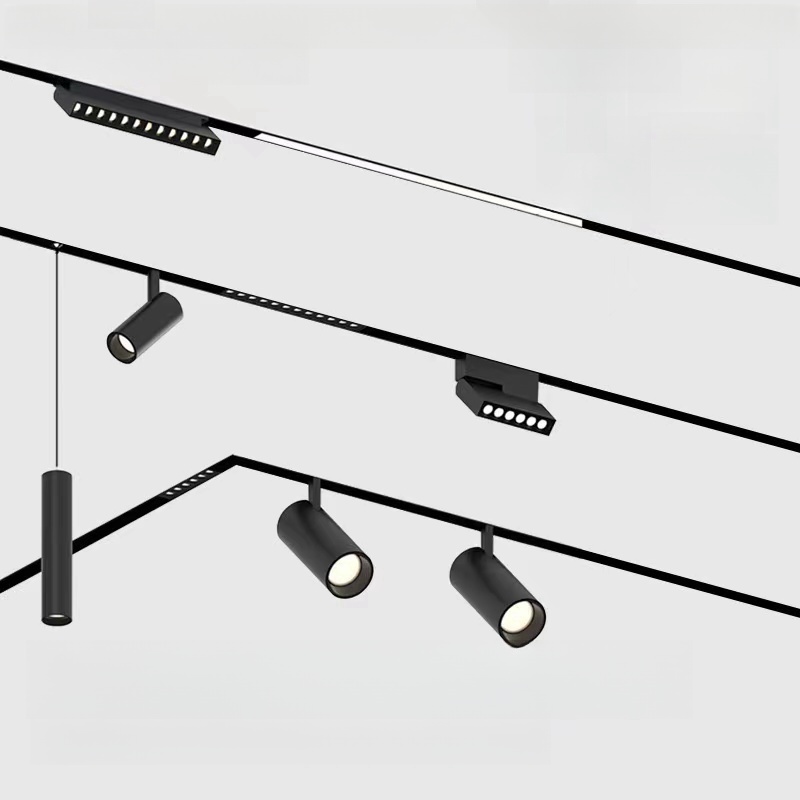 Holofote embutido de led, 6w, 12w, 18w, 24w, luz de pista magnética, grade dobrável, holofote de teto, luz interna, dc48v/ac220v