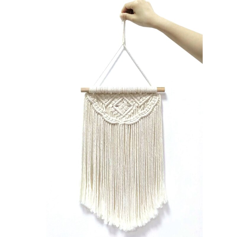 2 Pcs Macrame Wall Hanging Small Woven Tapestry Wall Art Decor,Boho Chic Home Decor Apartment Dorm Room Party Decoration