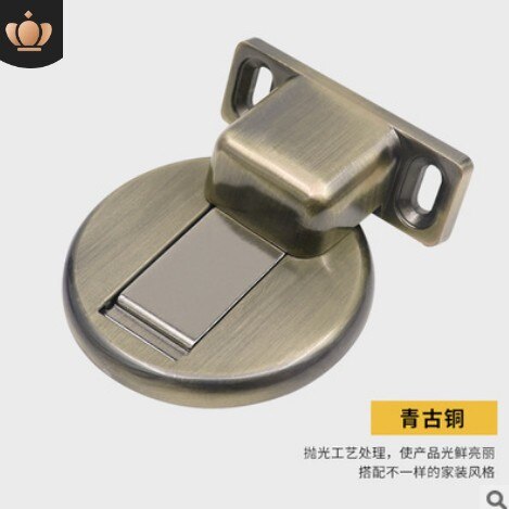 2pcs Zinc Alloy Casting Floor-mounted Magnetic Door Stopper Door Stops Floor Suction Door Holder For Home Furniture Hardware