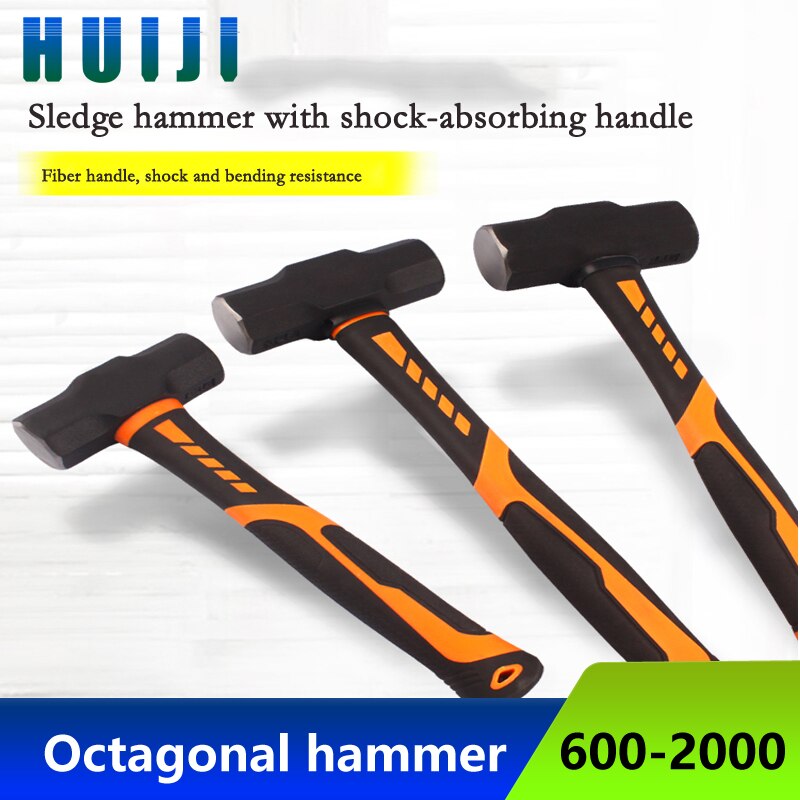 Pure steel octagonal hammer with a hammer and iron hammer to smash the wall with a solid piece of sledgehammer heavy hand hammer