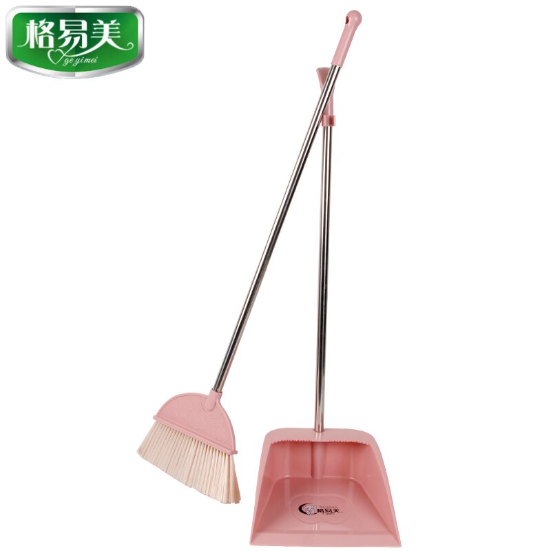 Traje recogedor de escoba de Herramientas de limpieza plegables para el hogar combinación de escoba de polipropileno de plástico suave limpieza de cabello juegos de ayuda sin polvo: Pink