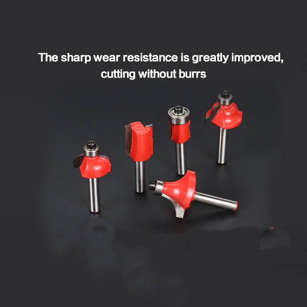 15pcs 6.35mm Shank Milling Cutter Machine Set Router Bits for Wood Carbide Mill Woodworking Engraving Milling Cuttings Tools