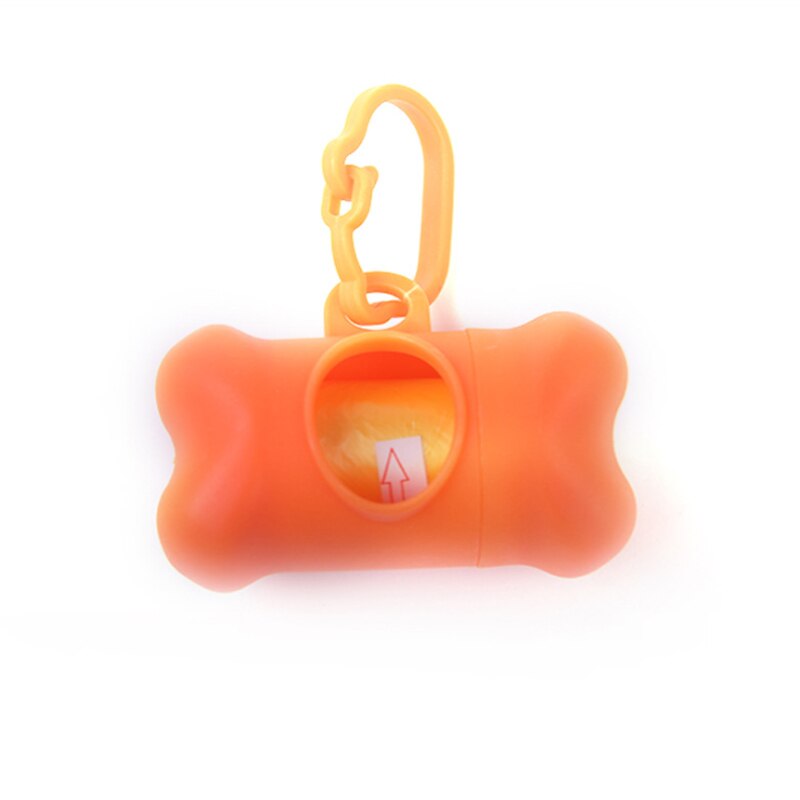 Perro mascota residuos bolsa portátil dispensador de residuos para perros titular de la bolsa de perro caca Scooper bolsas perros de compañía Pooper Scooper mascotas suministros: Naranja