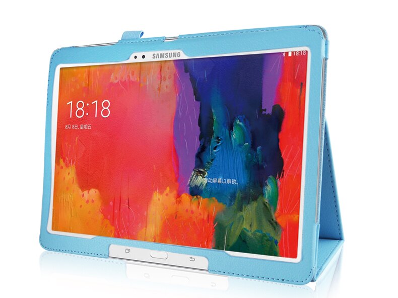 Per il caso di Samsung Galaxy Tab 10.5 S Sottile Retro Pieghevole Del Basamento DELL'UNITÀ di elaborazione Copertura Astuta di Cuoio Tab S 10.5 SM-T800 SM-T801 t805 Casi Tablet