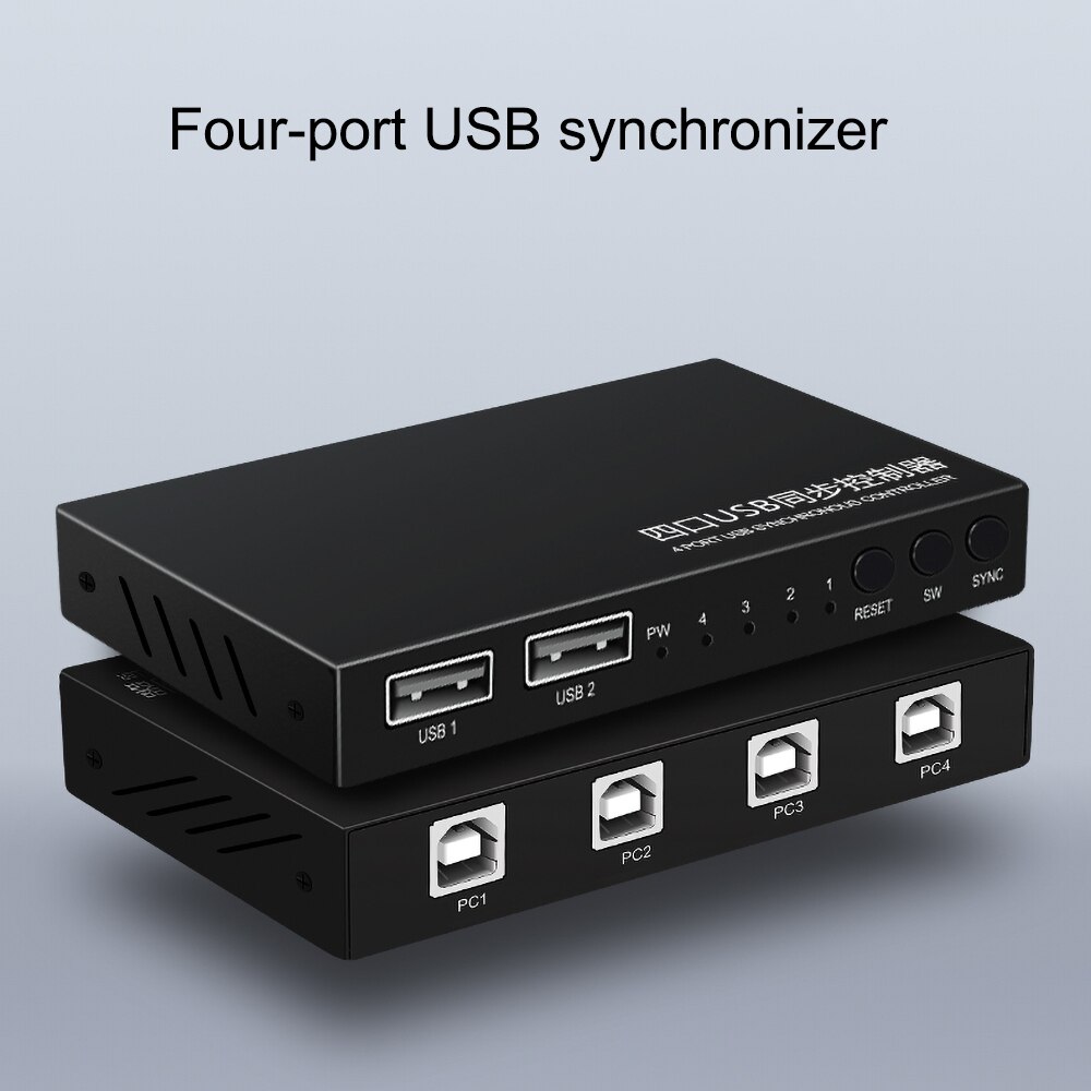 Kebidumei Usb Kvm Switch Usb 2.0 Switcher Voor Toetsenbord Muis Printer Monitor 2 Stuks Delen 4 Apparaten Usb Switch