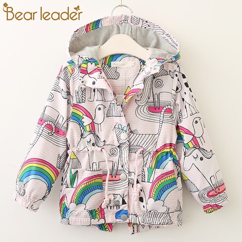 Ours Leader filles manteaux printemps enfants vestes hiver coupe-vent Floral fille vêtements à capuche vêtements pour enfants doux enfant tenues
