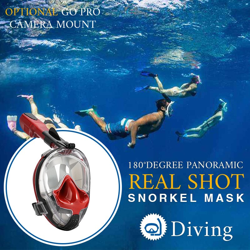 Adult Youth Underwater Anti Fog Full Face Diving Mask Ear-Pressure Balance Snorkeling Mask Safe Waterproof Swimming Mask Scuba