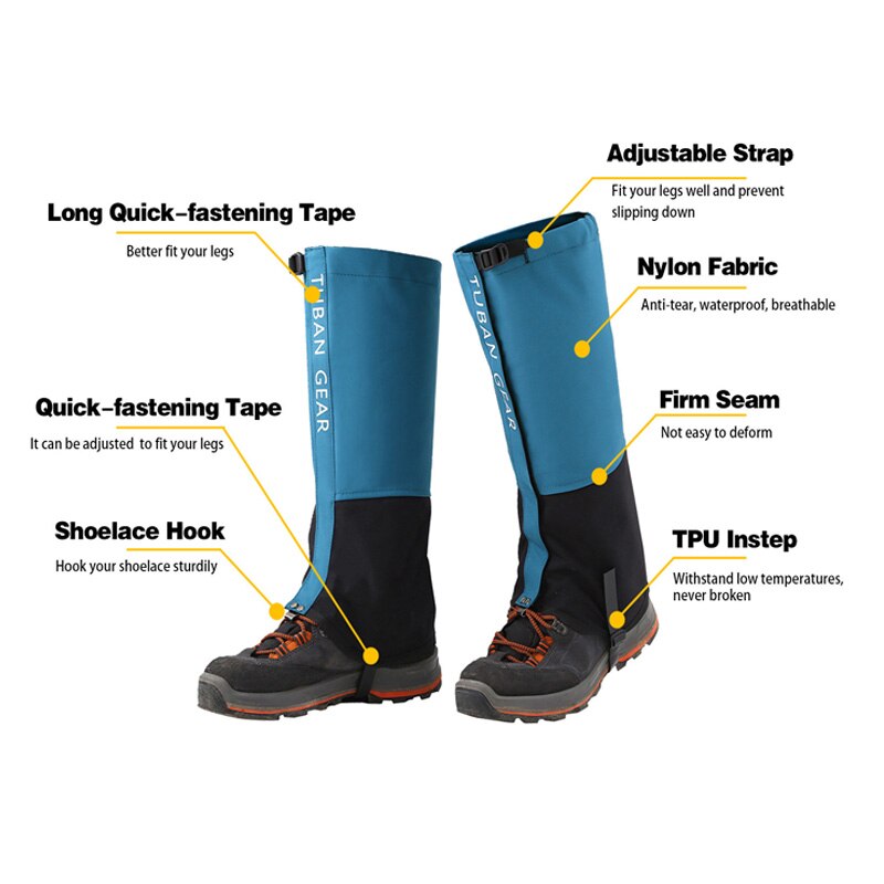 Snow Leg Gaiters Outdoor Boots Cover Waterproof Leg Protection Guard Warmer Shoe Cover For Hiking Climbing Trekking Unisex Kids