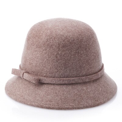 Europa england koreansk høst vinter dame fedora caps årgang sol hattemaker til kvinne dame avlet brem ull filt buehatt: 2