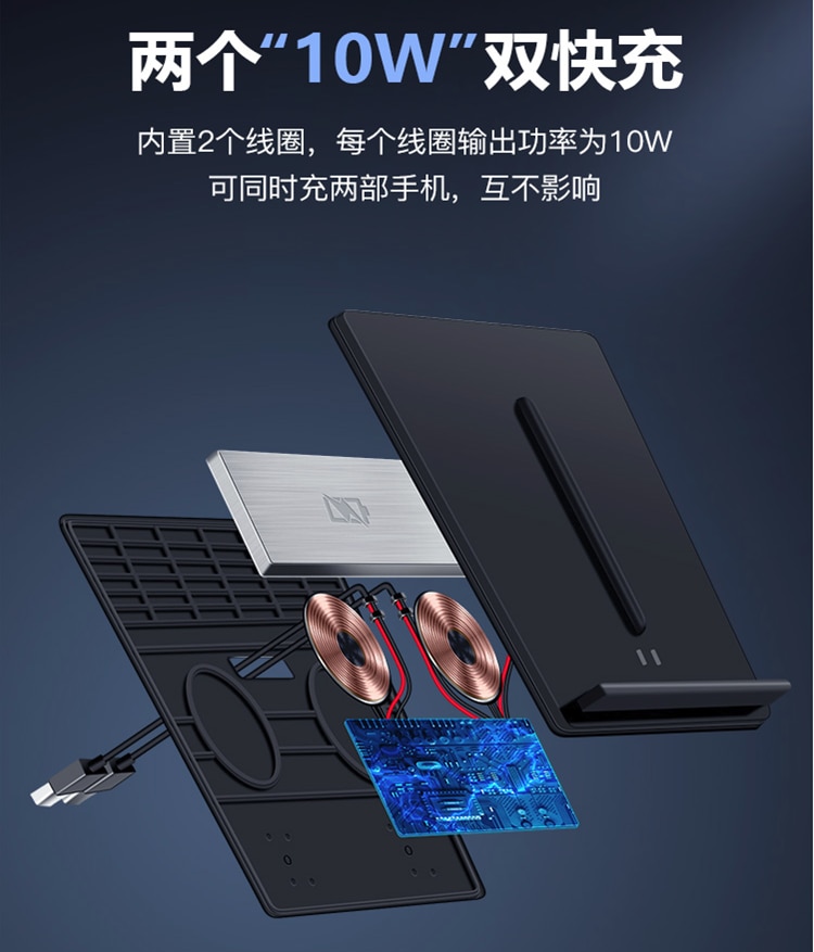 Draadloze Telefoon Oplader Dual Telefoons Opladen Anti-Slip Auto Mount Auto Voor Tesla Model 3 Voor Alle Qi Enabled android Apparaten