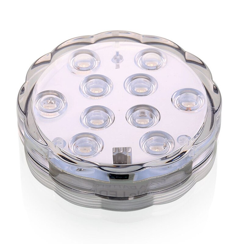 2 stk 10 led nedsænket lys undervands rgb pool / bad / spa lys + fjernbetjening