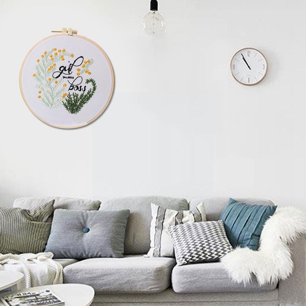 3D DIY Embroidery Materials Package Plant Heart Handcraft Embroidery Kits For Beginners Embroidery Frame Sewing Set J1P6