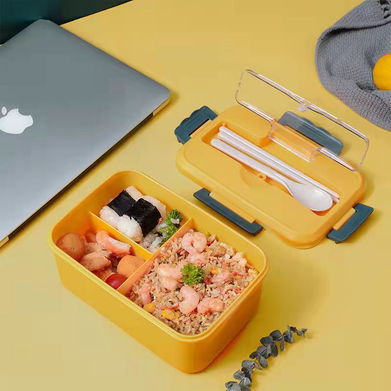 Fiambra – boîte à déjeuner pour enfants, conteneur de stockage de nourriture, boîte à bento isolée, boîte à collation japonaise, boîtes à petit déjeuner: yellow-1500ML