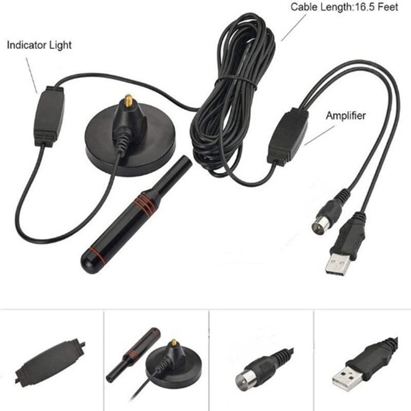 HD Digital TV Antenna Indoor Amplified dab antenna 200 Miles Ultra HDTV With Amplifier VHF/UHF Quick Response Outdoor Aerial Set
