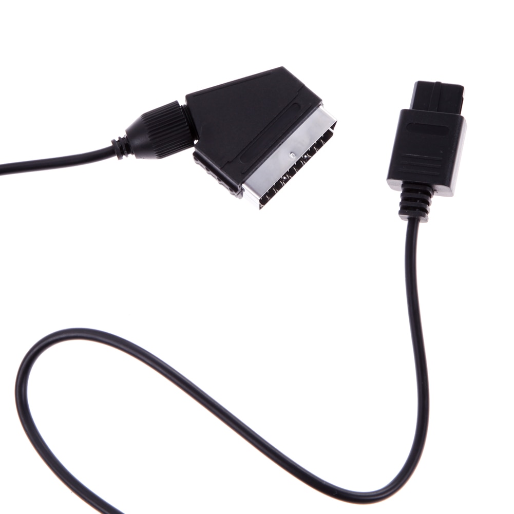 1.8m AV TV RGB Cable Euro Scart Plug Video Wire Stereo Audio Line For Nintendo SNES Gamecube N64 Console Game Accessories TV