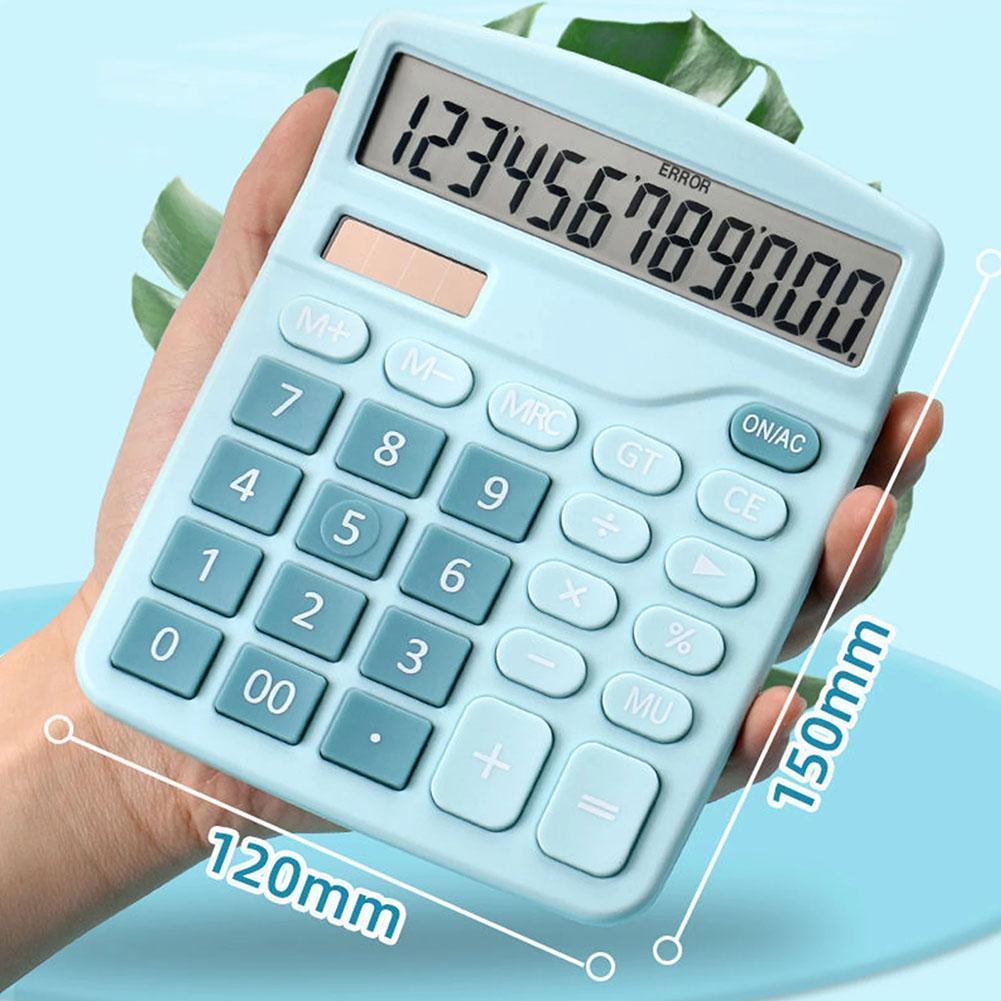 Large Screen Simple Calculator Dual Power Cute Stylish Exam Clear Portable Display Universal Screen Office Calculator Assis V8G1