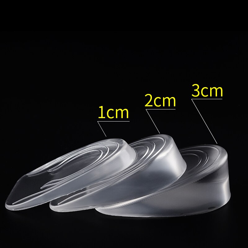 Siliconen Binnenzool Onzichtbare Hoogte Verhogen Hak Unisex 1-3Cm Sportschoenen Silicon Gel Shose Pad Accessoires