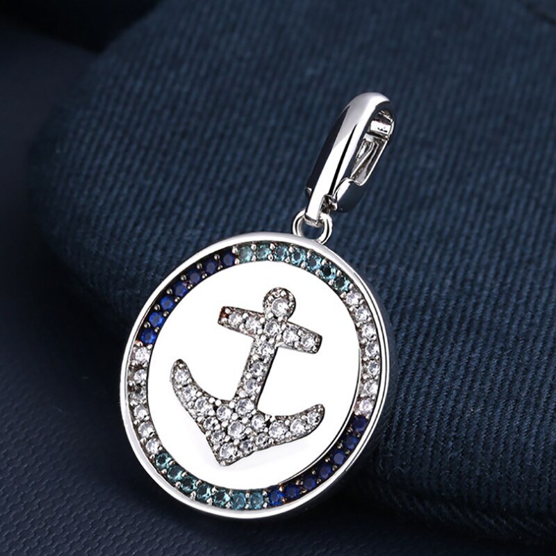 A home live product blue compass anchor buckle pendant female diy collocation jewelry pendant
