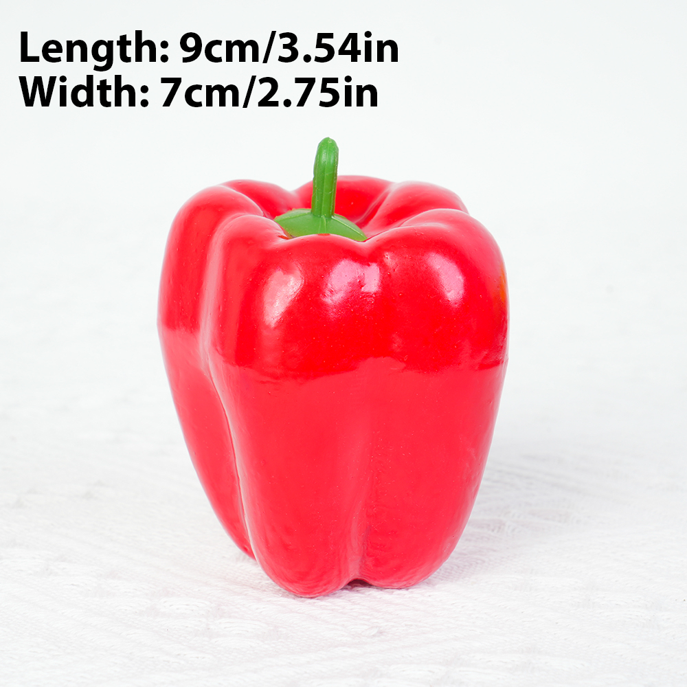 7pcs Pepper Green Pepper simulated vegetables Artificial PE Fruit Model Party Kitchen Decoration Shooting props: Milky White