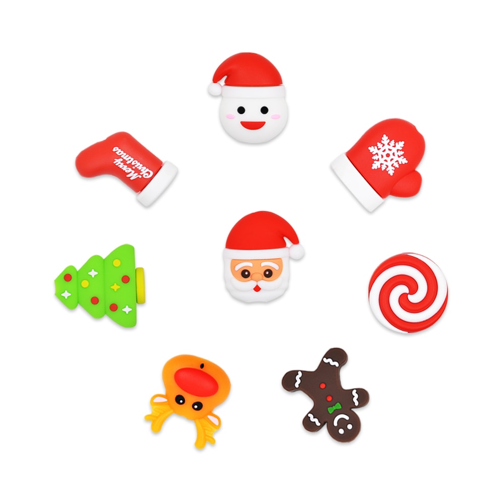 Chipal kerst kabel bijt squishy speelgoed beschermer voor iphone usb beschermkabel oplader telefoon accessoire kerst