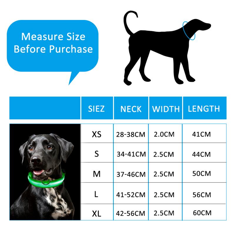 Nylon LED Pet Dog Collar Dogs Luminous Fluorescent Collars Night Safety Flashing Glow Collar In The Dark Pet Supplies