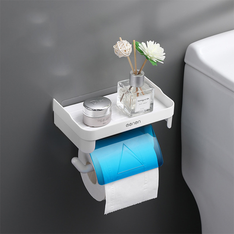 Penguin Toilet Paper Holder Portable Waterproof Wall Mounted Storage Box Tray Tissue Box Organizer Bathroom Accessories: Blue3