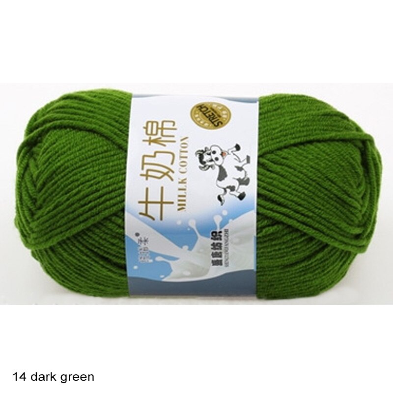 Hand Breien Levert Breiwol Haak Garen Melk Katoen Hand Gebreide Garen Geverfd Breien Garens Glad Melk Fiber: 14 dark green