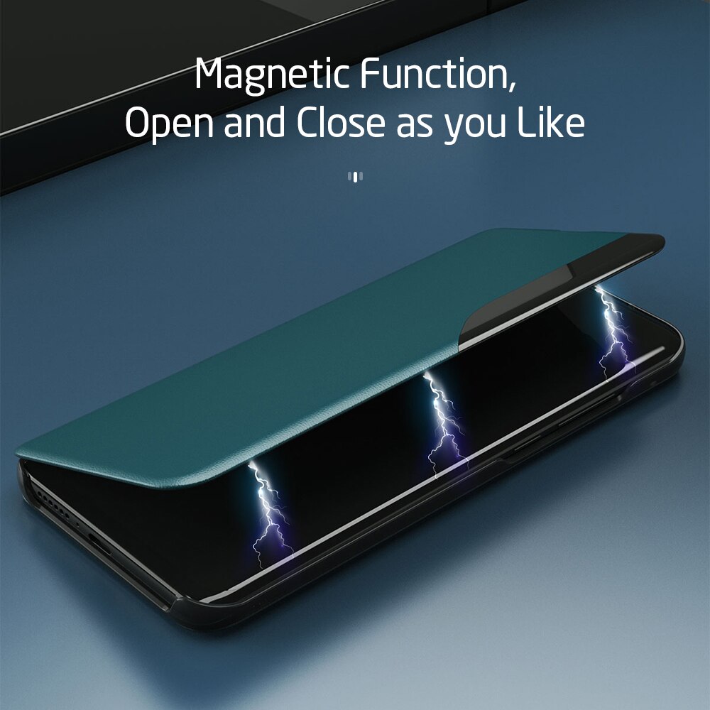 Coque à rabat en cuir pour Samsung Galaxy A22 5G, 6.6 pouces, avec support magnétique, pour fenêtre de vue intelligente, 5G