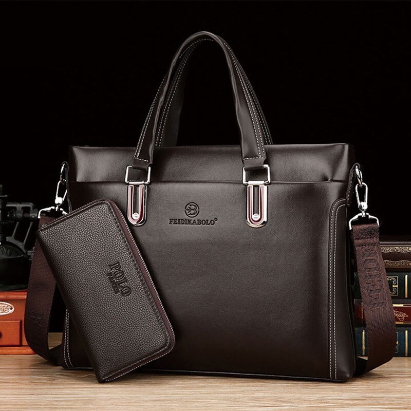 Men Business Laptop computer Briefcase Shoulder Messenger Bags for Man Casual Office Hand Bag Male Waterproof Leather Handbag