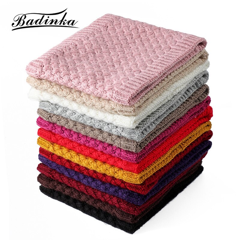 Winter Ladies Pink Red Warm Elastic Thick Knitted Circle Scarf Ring Women Men Faux Fur Neck Collar Warmer Plush Scarves