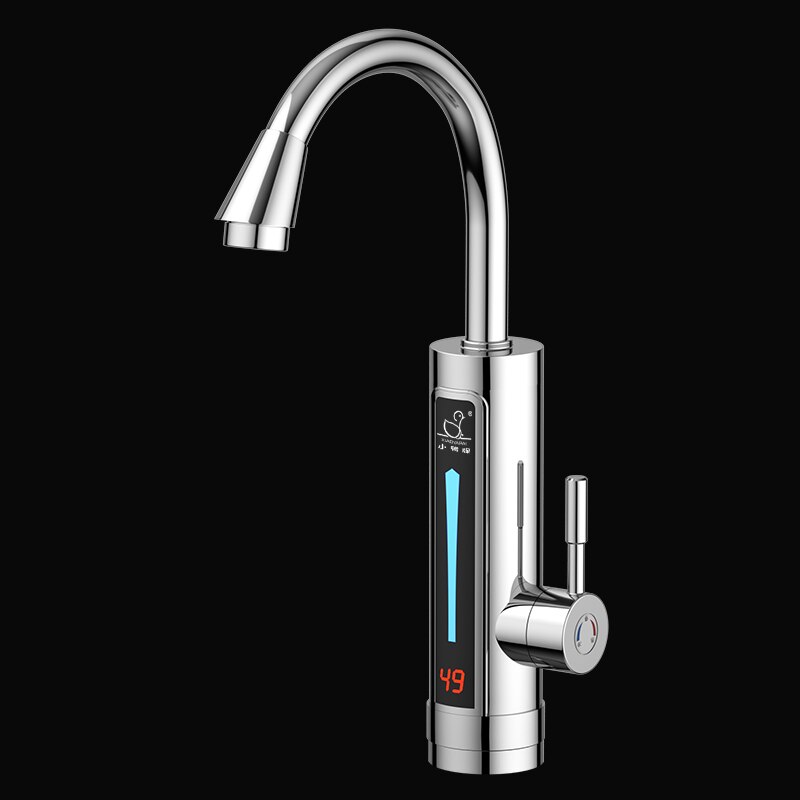 Stainless Steel Electric Water Heater Temperature Display Kitchen Tankless Instant Water Faucet 3300W