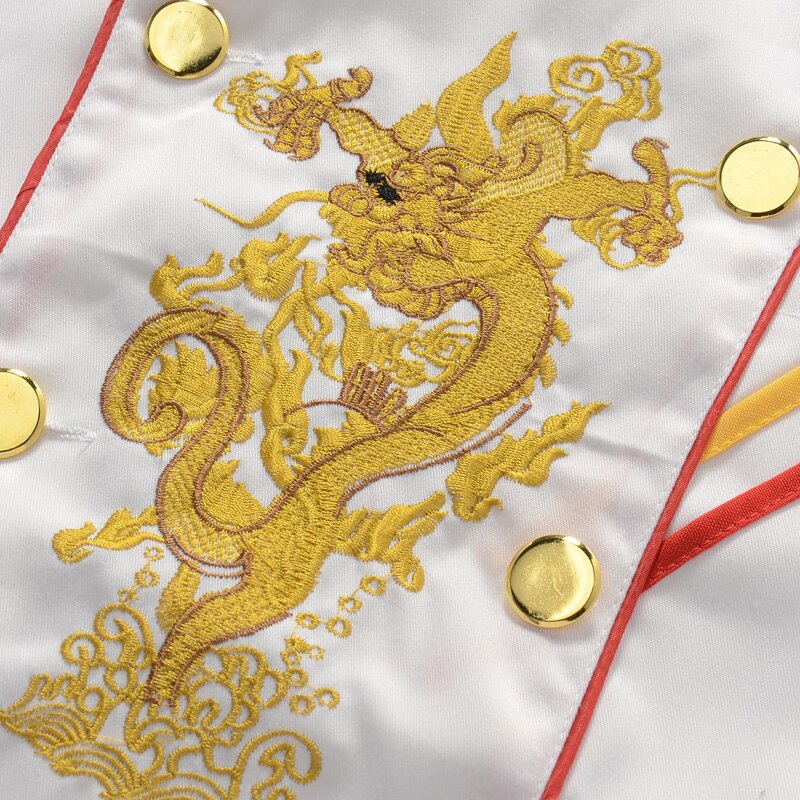 Chaqueta de manga larga de estilo chino para Chef, ropa de trabajo bordada con dragón para Hotel, restaurante, uniforme de chef, novedad de invierno