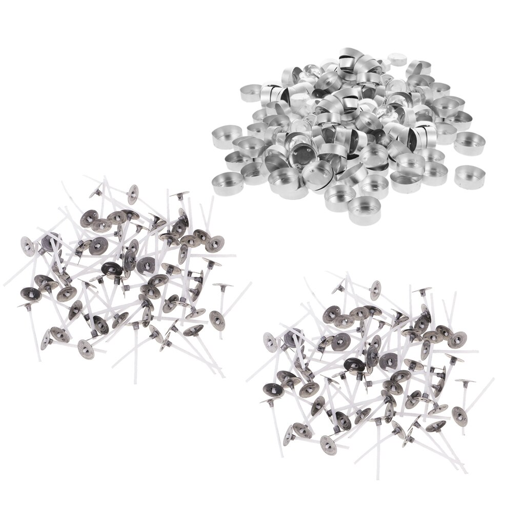 200x Aluminium fallen Tee Licht Leere Halfter & 200x Gewachst Kerze Docht mit Tab