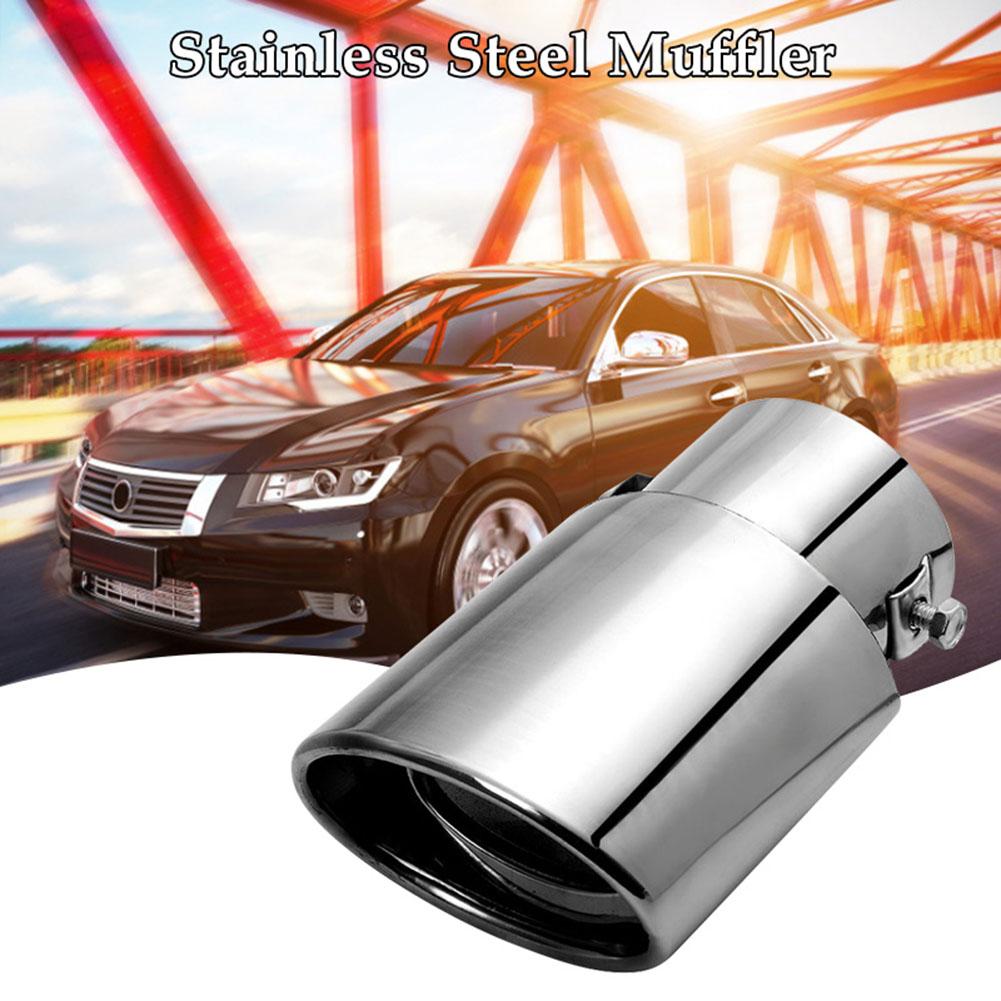 Car Muffler Stainless Steel Two-layer Exhaust Muffler Durable Tip Straight Tailpipe Muffler Fits For Most Cars Trucks Universal
