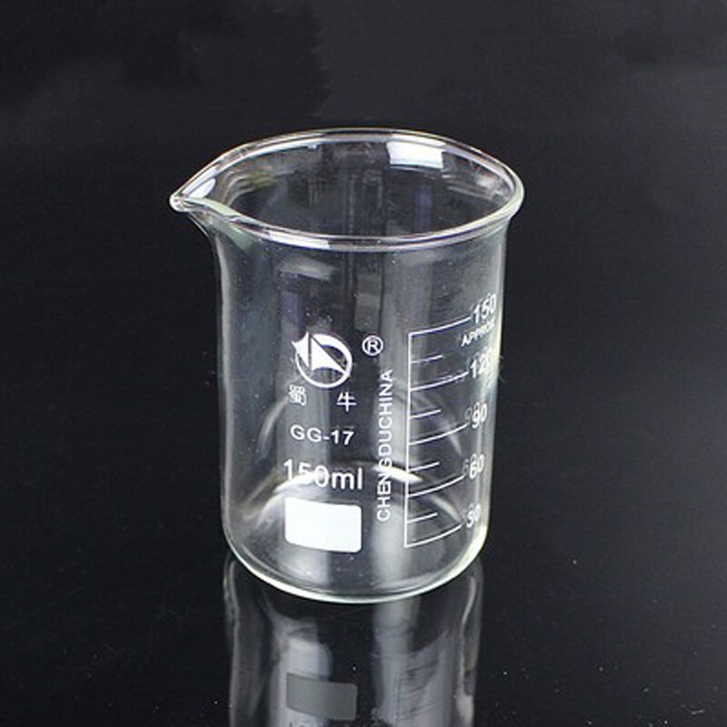 Vaso de laboratorio de 25ml a 1000ml, frasco de vaso transparente de vidrio para laboratorio de química, espesado con boquilla, 1 lote