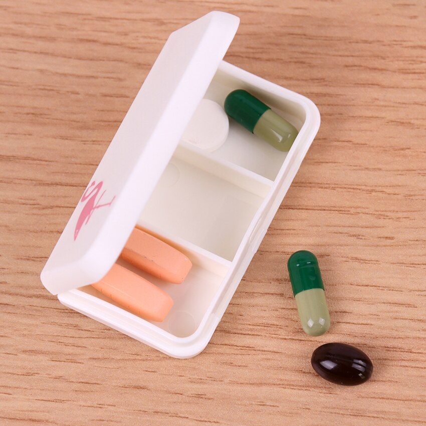 Tre gitter rum rejse pille æske arrangør tablet medicin opbevaring dispenser splittere pille etui sundhedspleje