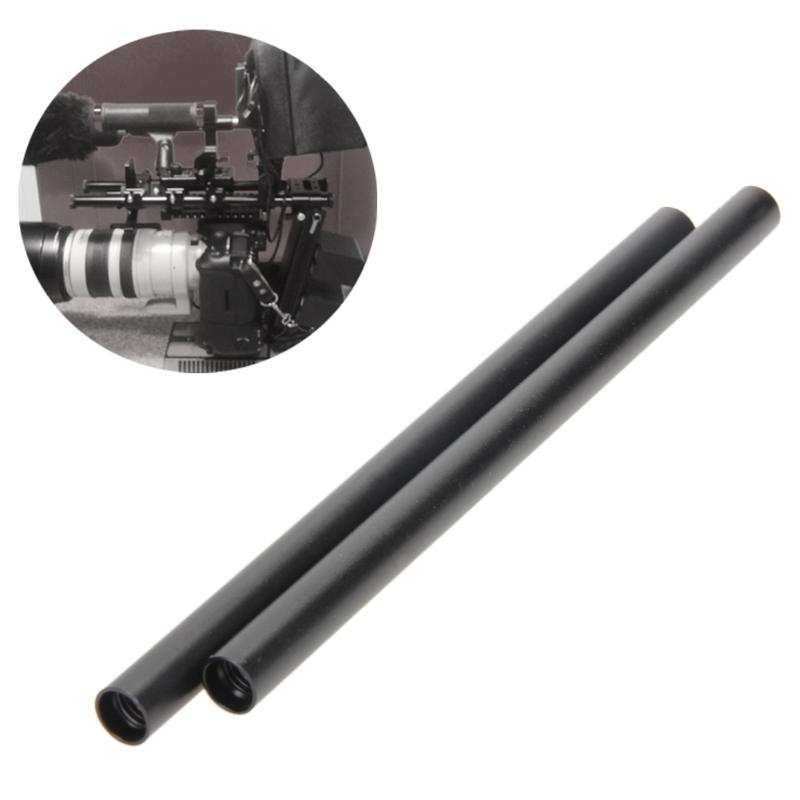 2 pièces en alliage d'aluminium Standard DSLR caméra tige 15mm tiges M12 filetage femelle 25cm 10 "-1052 caméra photographie Guide Rail tiges