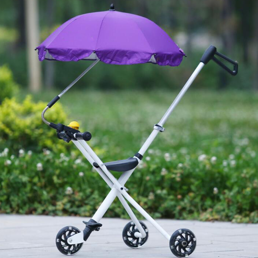 Foldable Summer Outdoor Beach Sunshade Umbrella Sun Protection Parasol Shelter All-weather with Universal Clamp Travel Anti-UV