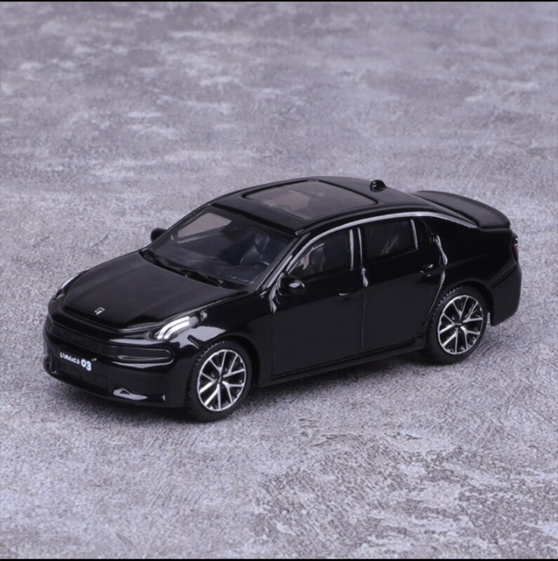 1:64 Lynk &amp; Co 01 02 modello di auto modello in lega di metallo modello Lynk &amp; Co 03 05 auto giocattolo per regali per bambini scatola da esposizione: 03 Black