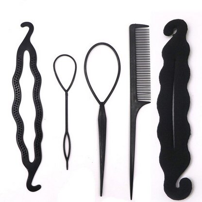 Vrouwen Haar Accessoires Elastische Haarbanden Haar Vlechten Braider Tool Styling Donut Knot Loop Pull Haarspelden Barrette Clips