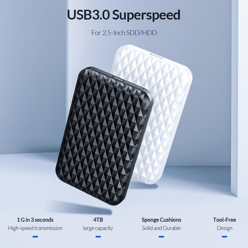 Adaptador de caja de unidad del disco duro ORICO 2,5 pulgadas USB 3,0 5Gbps SATA SSD para ordenador portátil