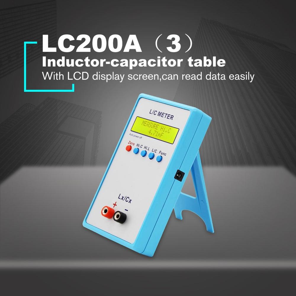 Digital LCD Capacitance LC Meter LC200A Inductive Inductance Tester Inductor Capacitor Table 1pF-100mF 1uH-100H with Test Clip