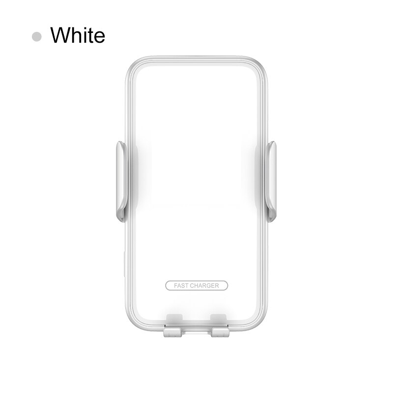 Automatische Sensor Auto Snelle Draadloze Oplader Air Vent Mount Mobiele Telefoon Bracket Stand Qi Draadloos Opladen: White